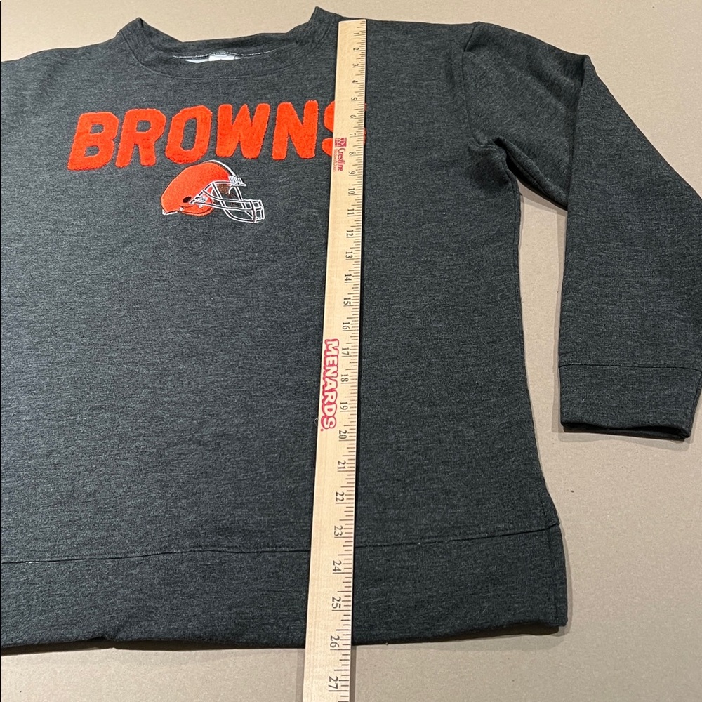 NFL Team Apparel Sleepwear Cleveland Browns Gray Pullover Sweatshirt Crew Neck M - Picture 6 of 9